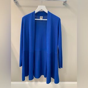 NWOT Anne Klein Monterey open front long line cardigan. Royal blue size M.